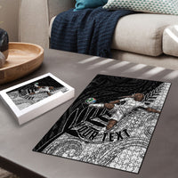 Personalized New Zealand Football Puzzle Kiwi Mascot with Silver Fern - Maori Tribal Tattoo Art TS04 - Polynesian Pride