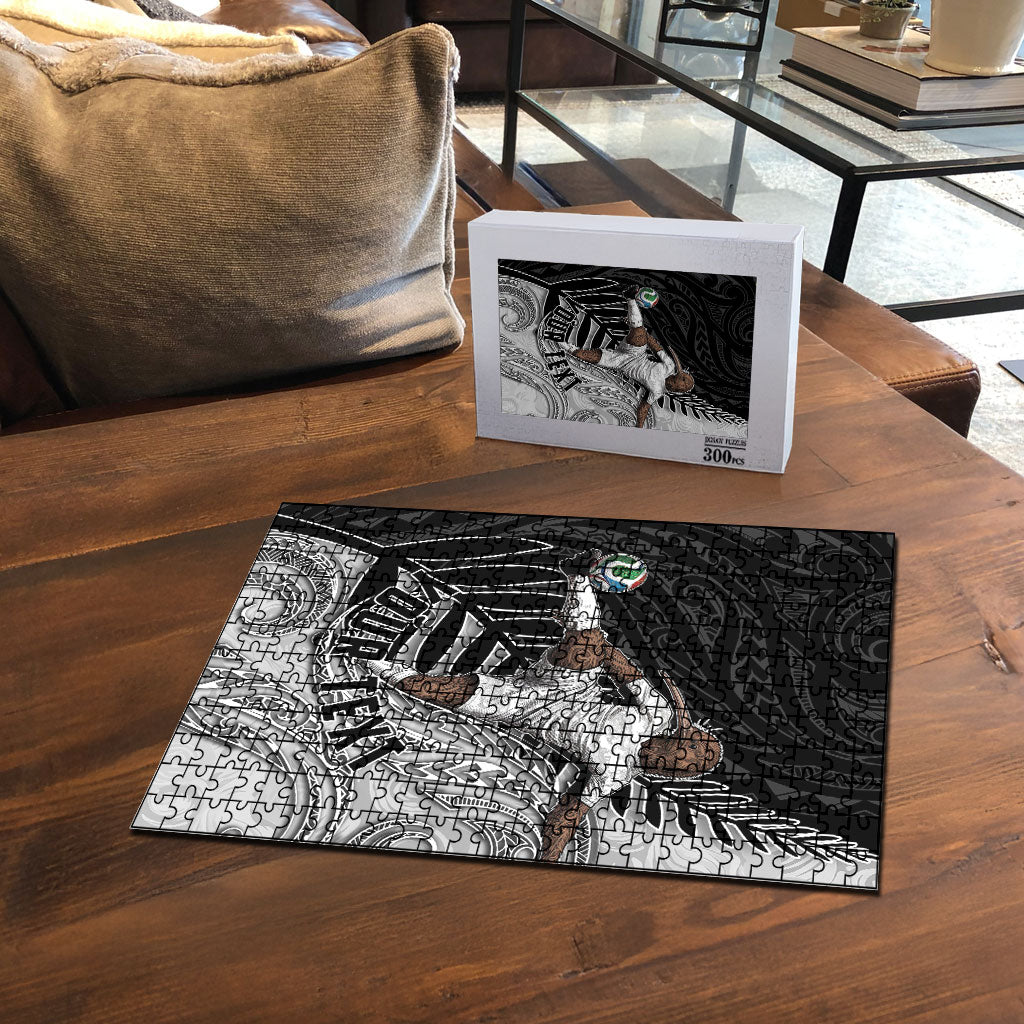 Personalized New Zealand Football Puzzle Kiwi Mascot with Silver Fern - Maori Tribal Tattoo Art TS04 - Polynesian Pride