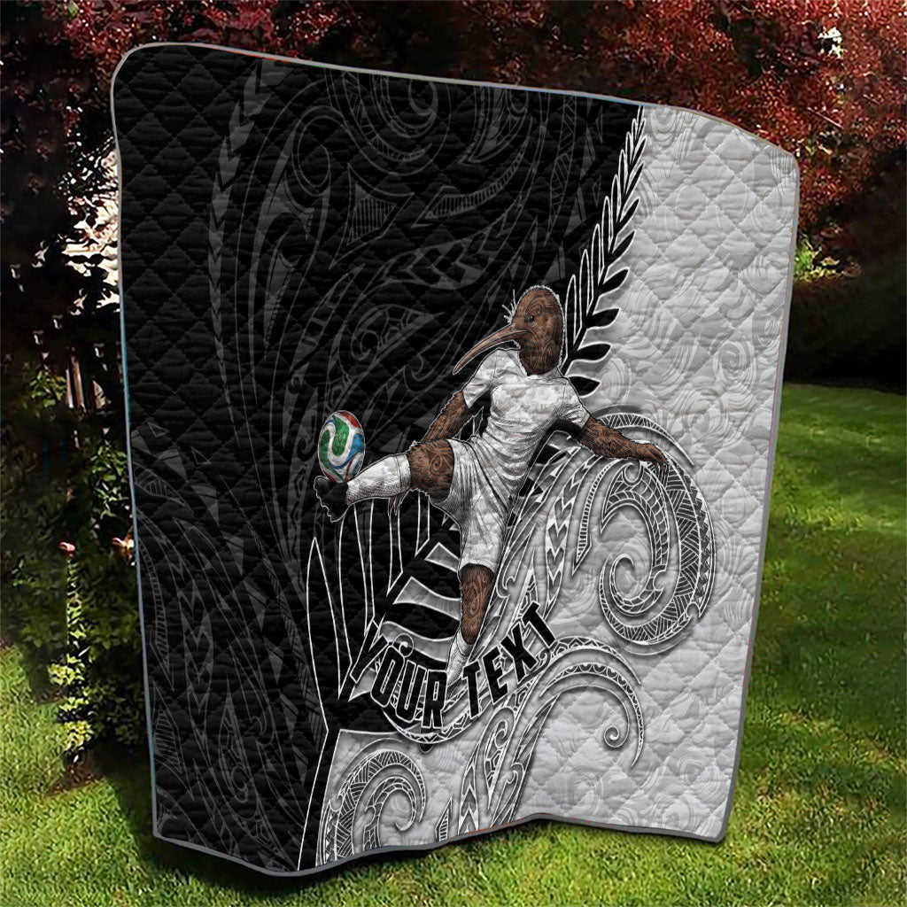 Personalized New Zealand Football Quilt Kiwi Mascot with Silver Fern - Maori Tribal Tattoo Art TS04 - Polynesian Pride