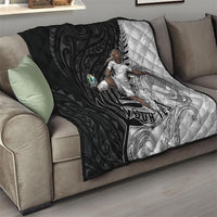 Personalized New Zealand Football Quilt Kiwi Mascot with Silver Fern - Maori Tribal Tattoo Art TS04 - Polynesian Pride