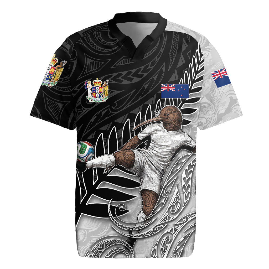 Personalized New Zealand Football Rugby Jersey Kiwi Mascot with Silver Fern - Maori Tribal Tattoo Art