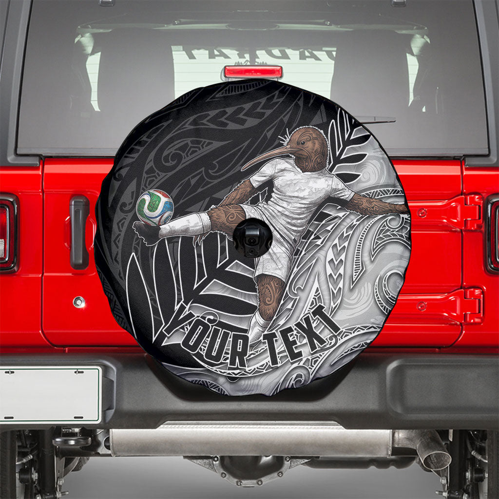 Personalized New Zealand Football Spare Tire Cover Kiwi Mascot with Silver Fern - Maori Tribal Tattoo Art TS04 - Polynesian Pride