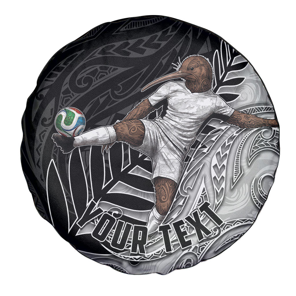 Personalized New Zealand Football Spare Tire Cover Kiwi Mascot with Silver Fern - Maori Tribal Tattoo Art TS04 - Polynesian Pride