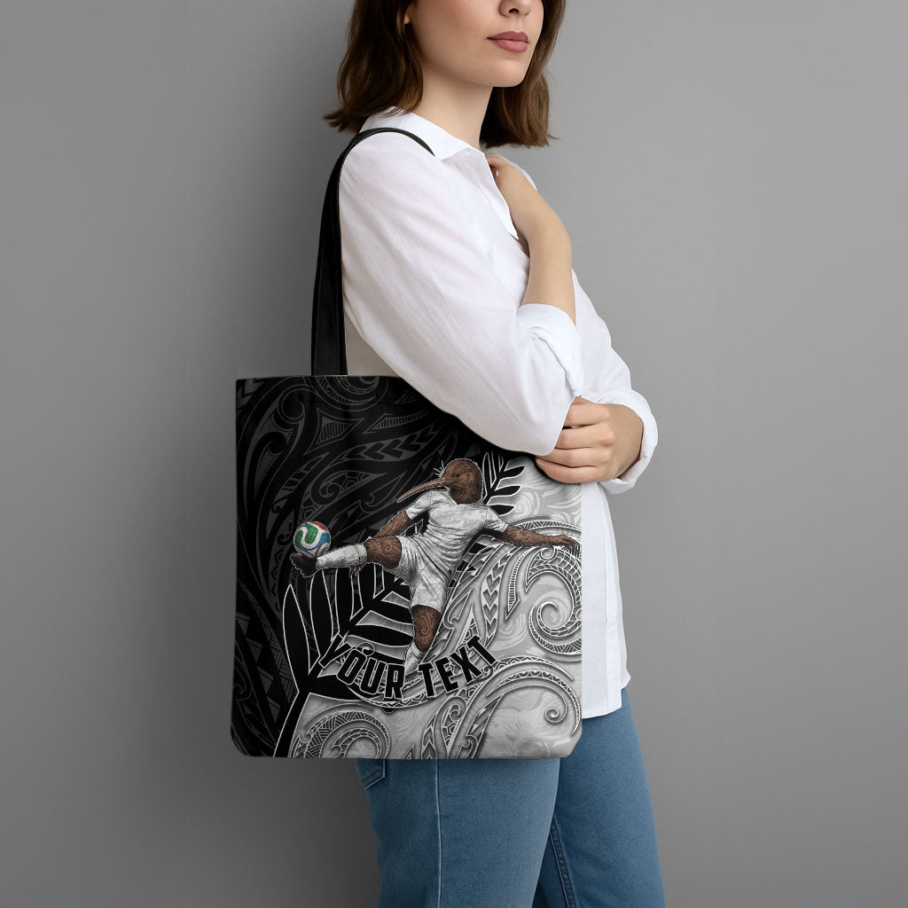 Personalized New Zealand Football Tote Bag Kiwi Mascot with Silver Fern - Maori Tribal Tattoo Art