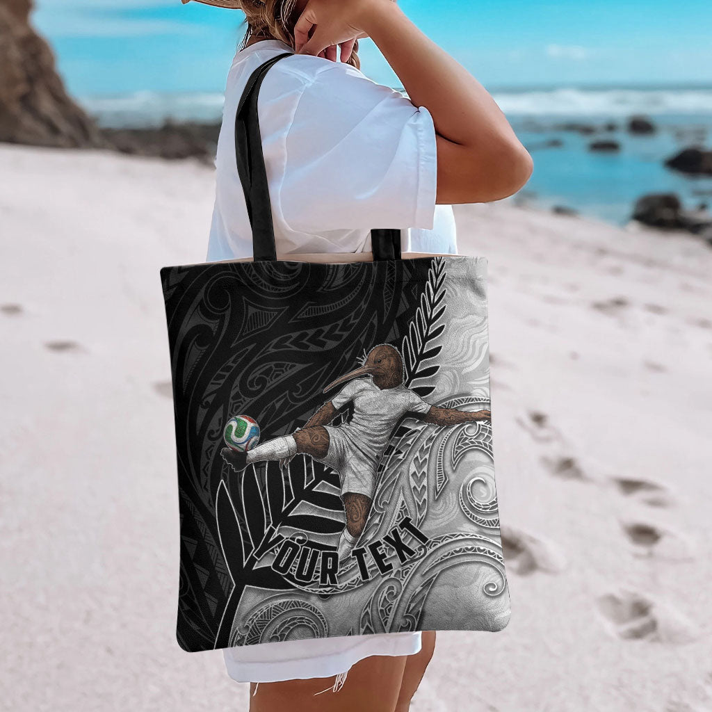Personalized New Zealand Football Tote Bag Kiwi Mascot with Silver Fern - Maori Tribal Tattoo Art