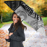 Personalized New Zealand Football Umbrella Kiwi Mascot with Silver Fern - Maori Tribal Tattoo Art TS04 - Polynesian Pride