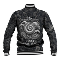 Hawaiian Piko Baseball Jacket Cultural Anchor Connect Your Roots Ocean Waves