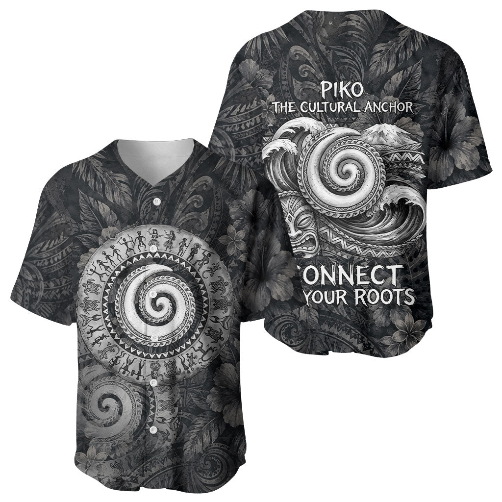 Hawaiian Piko Baseball Jersey Cultural Anchor Connect Your Roots Ocean Waves
