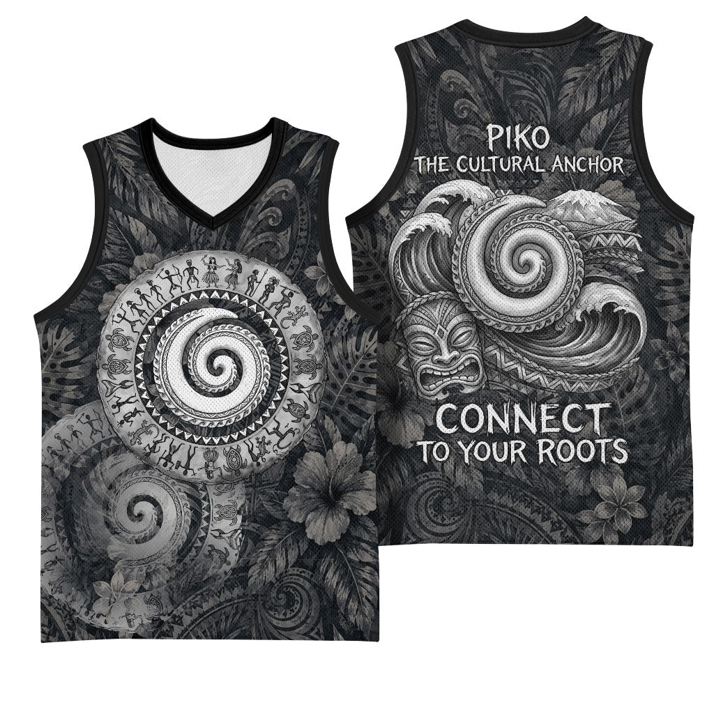 Hawaiian Piko Basketball Jersey Cultural Anchor Connect Your Roots Ocean Waves