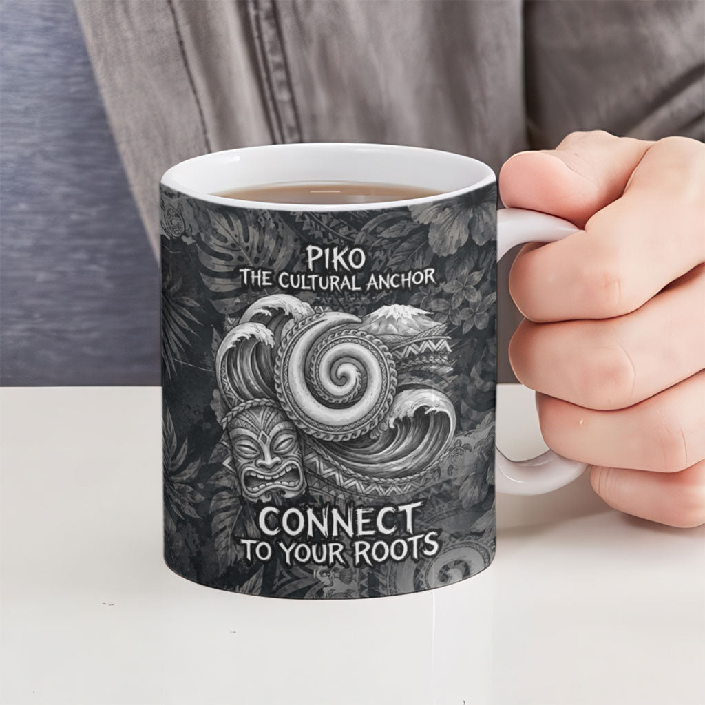 Hawaiian Piko Ceramic Mug Cultural Anchor Connect Your Roots Ocean Waves