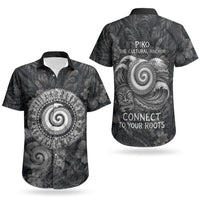 Hawaiian Piko Couples Matching Puletasi and Hawaiian Shirt Cultural Anchor Connect Your Roots Ocean Waves