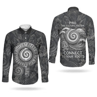 Hawaiian Piko Couples Matching Short Sleeve Bodycon Dress and Long Sleeve Button Shirt Cultural Anchor Connect Your Roots Ocean Waves