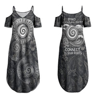 Hawaiian Piko Couples Matching Summer Maxi Dress and Hawaiian Shirt Cultural Anchor Connect Your Roots Ocean Waves