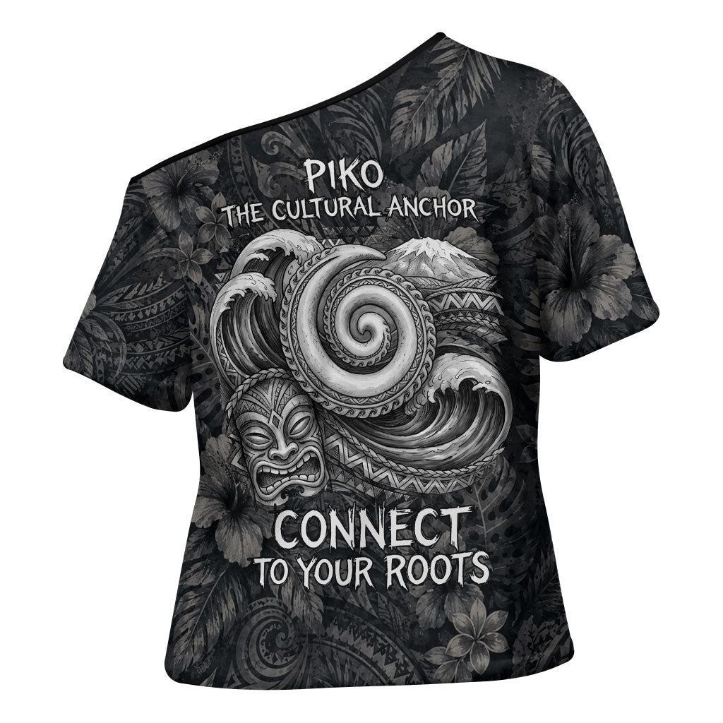 Hawaiian Piko Cross Shoulder Shirt Cultural Anchor Connect Your Roots Ocean Waves