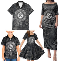 Hawaiian Piko Family Matching Puletasi and Hawaiian Shirt Cultural Anchor Connect Your Roots Ocean Waves