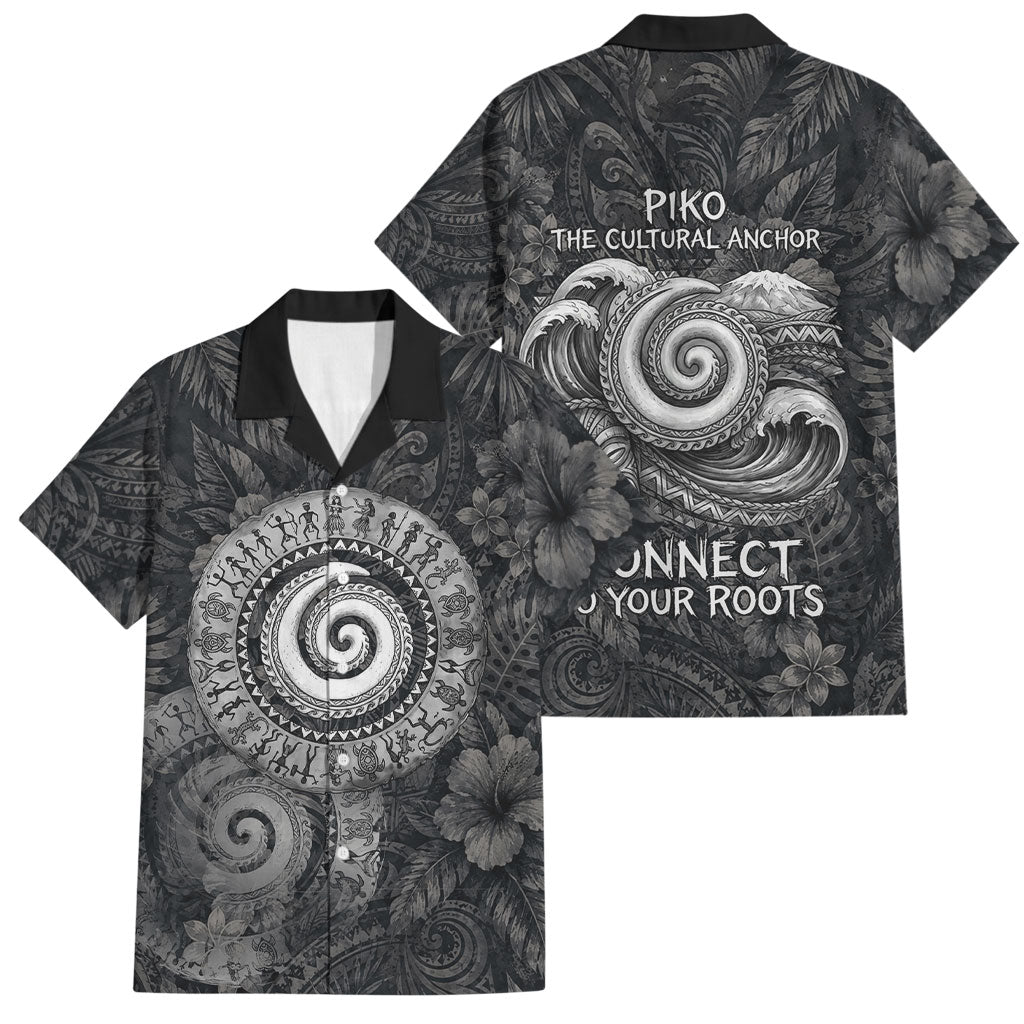 Hawaiian Piko Family Matching Short Sleeve Bodycon Dress and Hawaiian Shirt Cultural Anchor Connect Your Roots Ocean Waves
