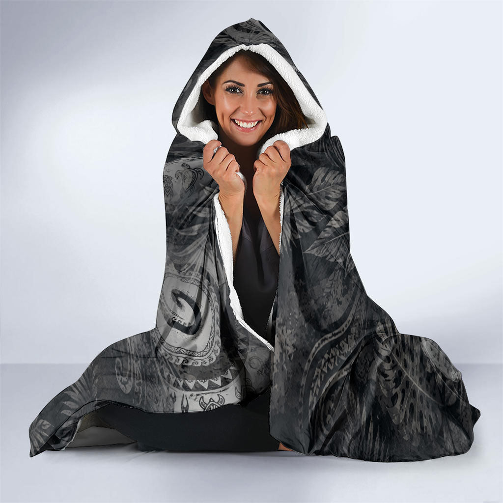 Hawaiian Piko Hooded Blanket Cultural Anchor Connect Your Roots Ocean Waves
