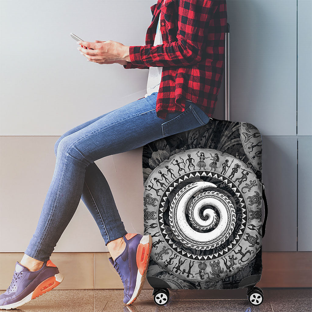 Hawaiian Piko Luggage Cover Cultural Anchor Connect Your Roots Ocean Waves