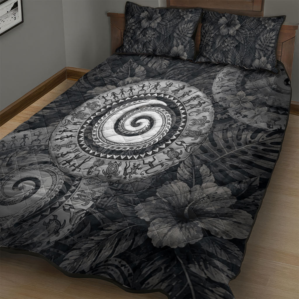 Hawaiian Piko Quilt Bed Set Cultural Anchor Connect Your Roots Ocean Waves