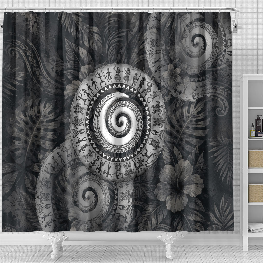 Hawaiian Piko Shower Curtain Cultural Anchor Connect Your Roots Ocean Waves