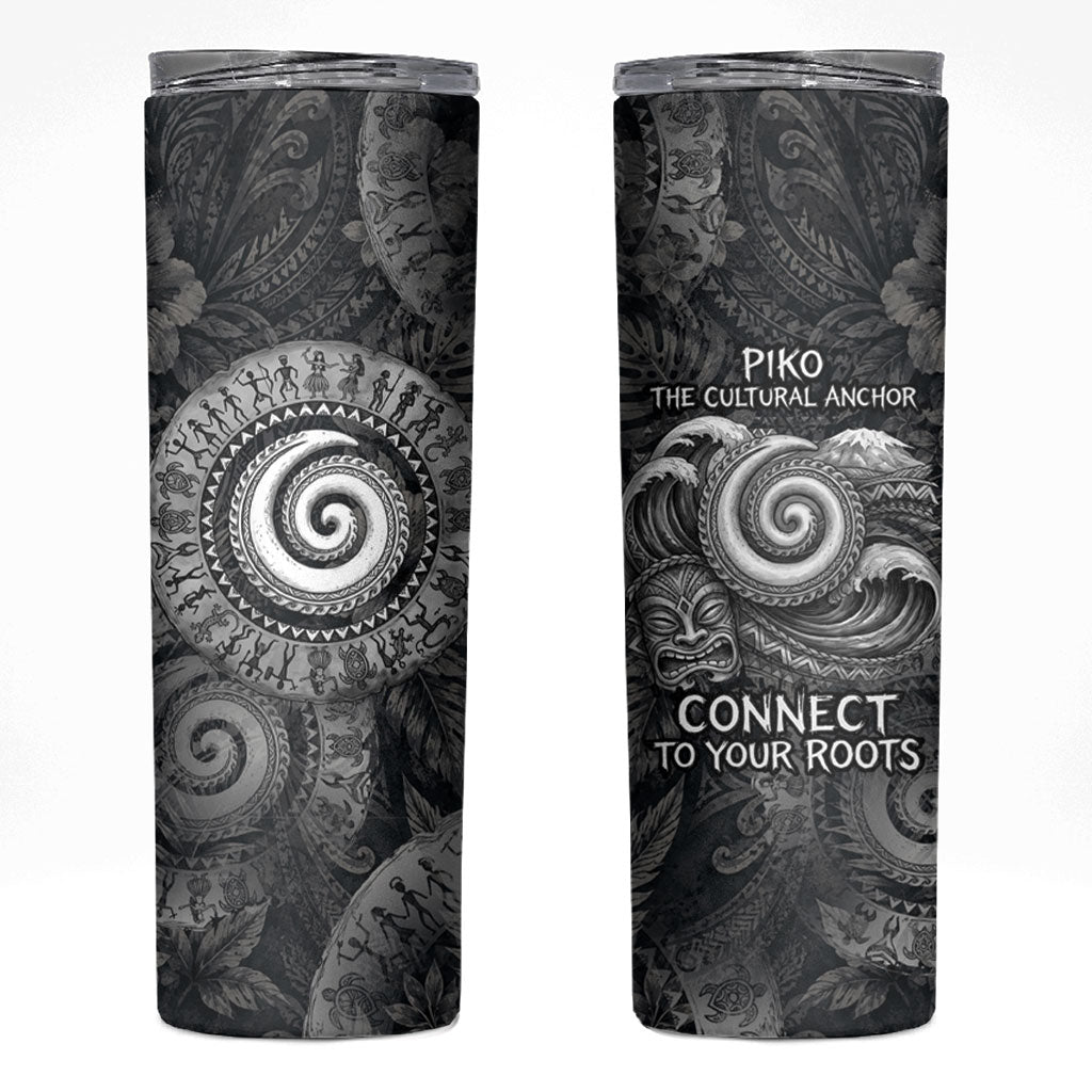 Hawaiian Piko Skinny Tumbler Cultural Anchor Connect Your Roots Ocean Waves