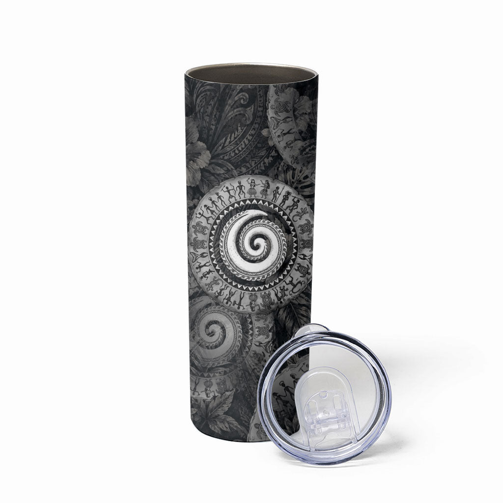 Hawaiian Piko Skinny Tumbler Cultural Anchor Connect Your Roots Ocean Waves
