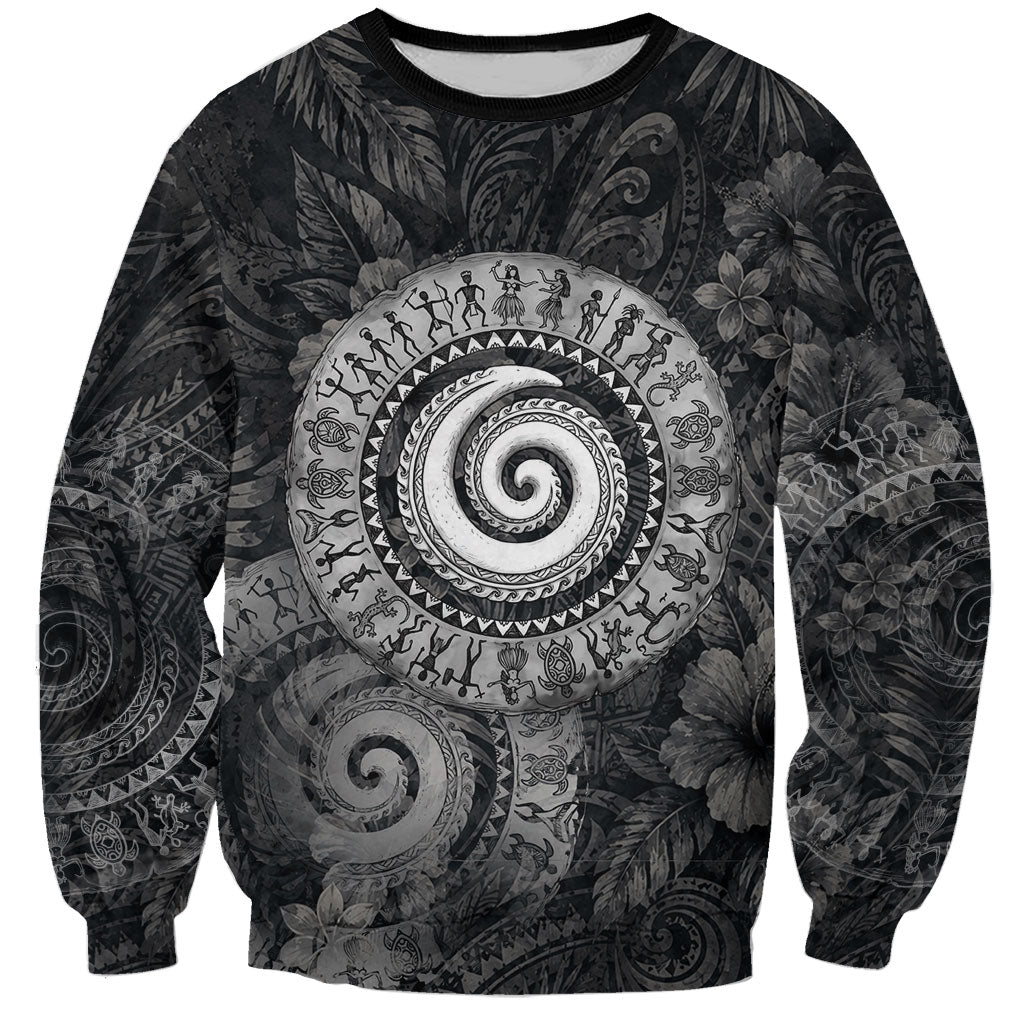Hawaiian Piko Sweatshirt Cultural Anchor Connect Your Roots Ocean Waves