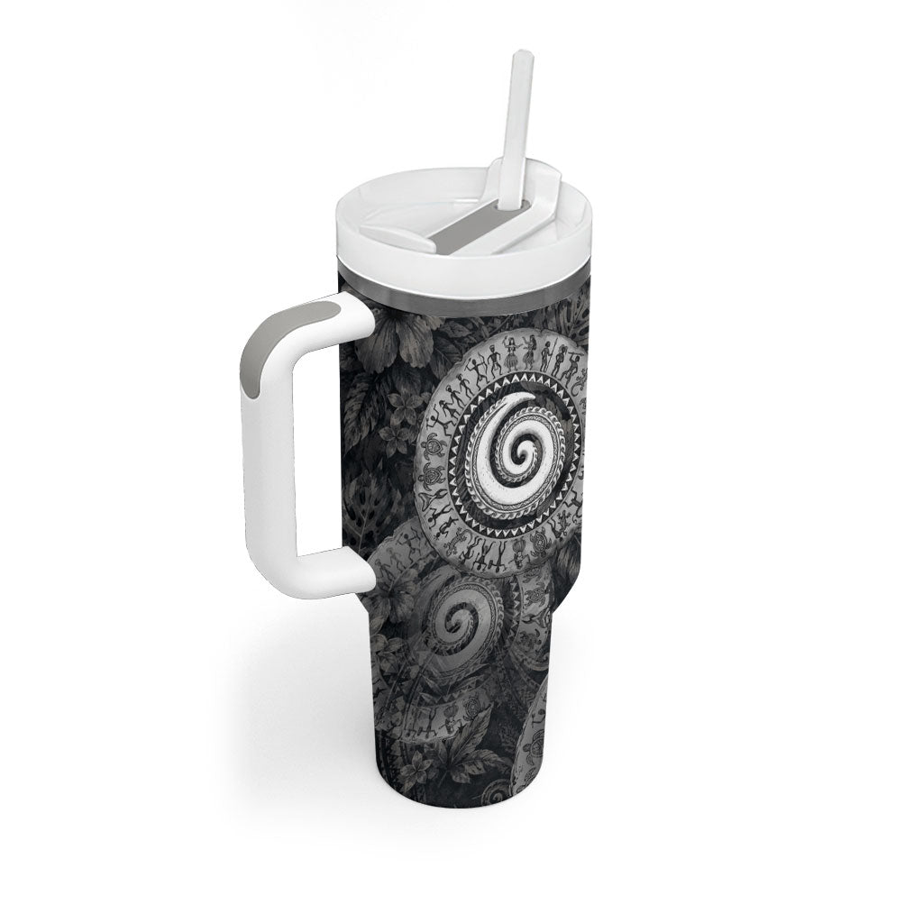 Hawaiian Piko Tumbler With Handle Cultural Anchor Connect Your Roots Ocean Waves