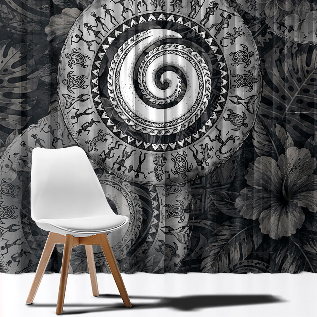 Hawaiian Piko Window Curtain Cultural Anchor Connect Your Roots Ocean Waves