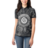Hawaiian Piko Women Polo Shirt Cultural Anchor Connect Your Roots Ocean Waves