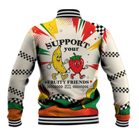 Support Your Fruity Friends Love Wins Gay Pride Baseball Jacket LGBTQ Retro 30s Cartoon Checkered