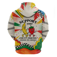 Support Your Fruity Friends Love Wins Gay Pride Hoodie LGBTQ Retro 30s Cartoon Checkered