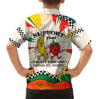 Support Your Fruity Friends Love Wins Gay Pride Kid Hawaiian Shirt LGBTQ Retro 30s Cartoon Checkered