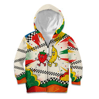Support Your Fruity Friends Love Wins Gay Pride Kid Hoodie LGBTQ Retro 30s Cartoon Checkered