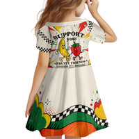 Support Your Fruity Friends Love Wins Gay Pride Kid Short Sleeve Dress LGBTQ Retro 30s Cartoon Checkered TS04 - Polynesian Pride