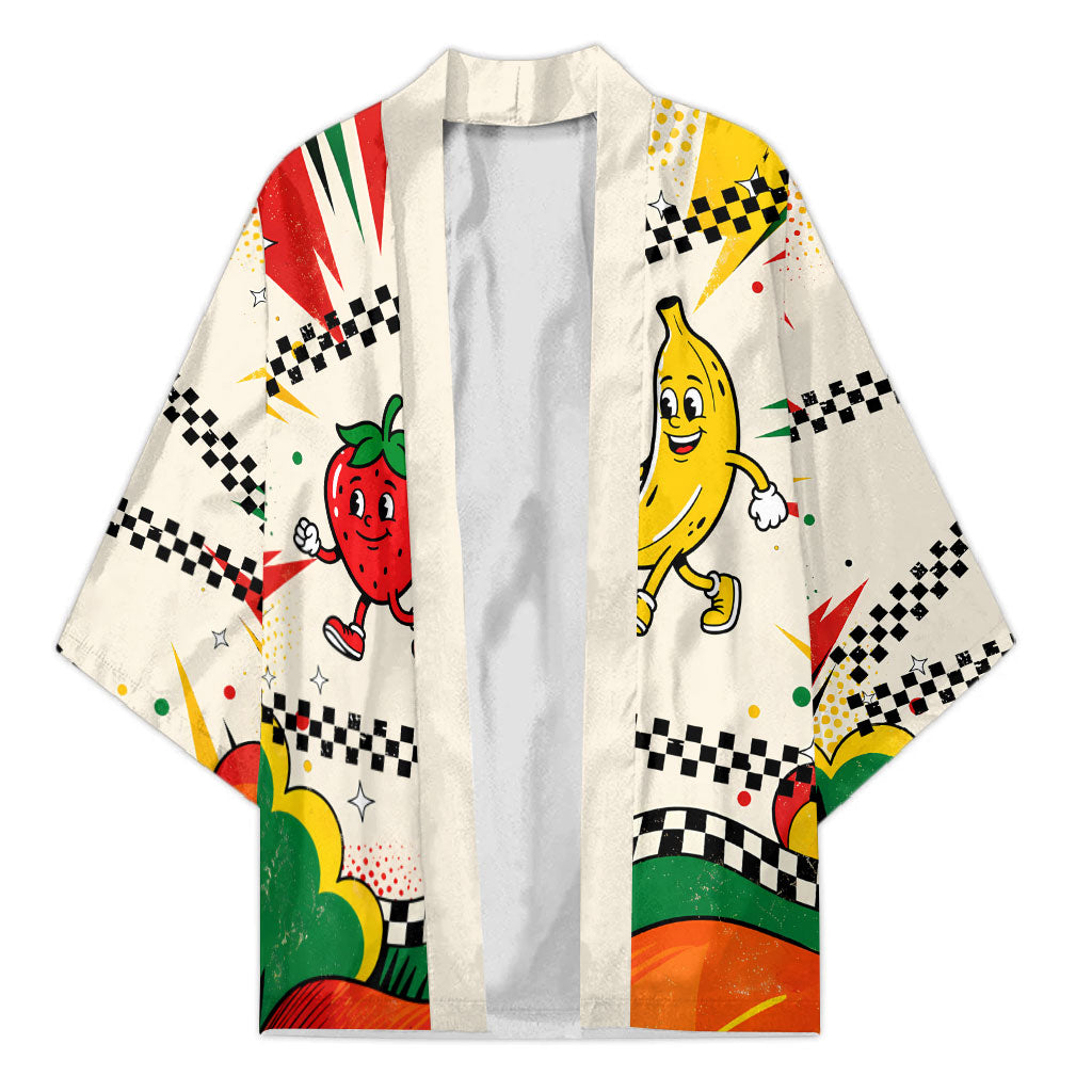 Support Your Fruity Friends Love Wins Gay Pride Kimono LGBTQ Retro 30s Cartoon Checkered