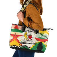 Support Your Fruity Friends Love Wins Gay Pride Leather Tote Bag LGBTQ Retro 30s Cartoon Checkered