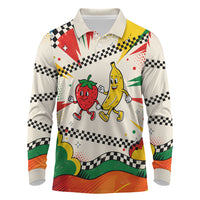 Support Your Fruity Friends Love Wins Gay Pride Long Sleeve Polo Shirt LGBTQ Retro 30s Cartoon Checkered TS04 White Yellow - Polynesian Pride