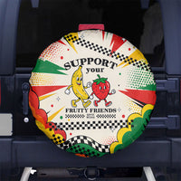 Support Your Fruity Friends Love Wins Gay Pride Spare Tire Cover LGBTQ Retro 30s Cartoon Checkered