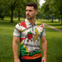 Support Your Fruity Friends Love Wins Gay Pride Zipper Polo Shirt LGBTQ Retro 30s Cartoon Checkered TS04 - Polynesian Pride