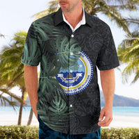 Federated States Of Micronesia Hawaiian Shirt FSM Tropical Monstera Leaf Dark Tribal Pattern