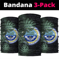Federated States Of Micronesia Neck Gaiter FSM Tropical Monstera Leaf Dark Tribal Pattern