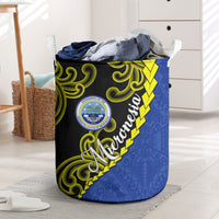 Federated States Of Micronesia FSM Laundry Basket Pacific Islander Tribal Swirl Geometric Pattern