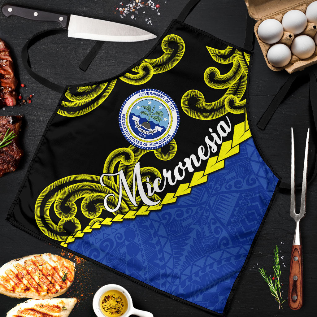 Federated States Of Micronesia FSM Apron Pacific Islander Tribal Swirl Geometric Pattern