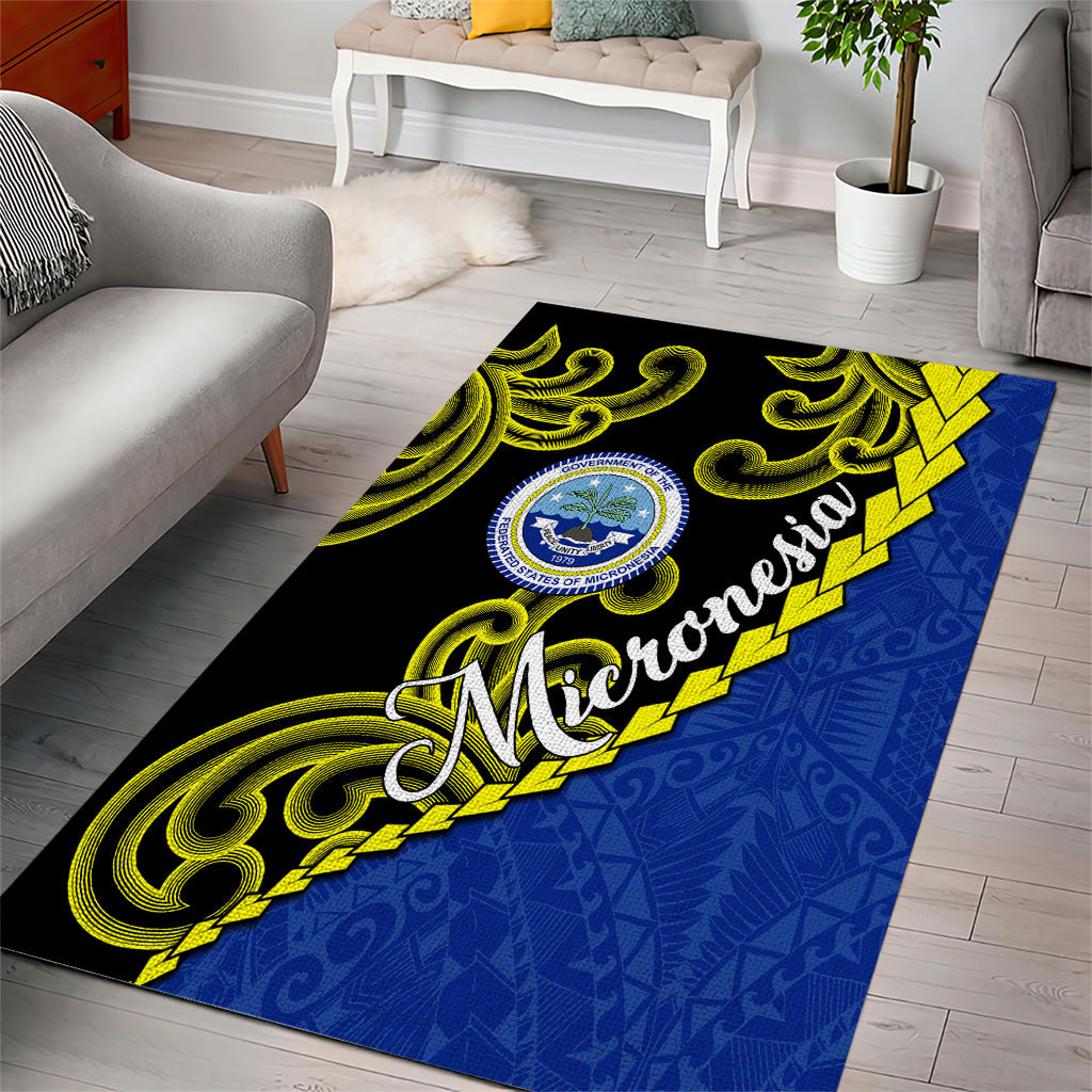 Federated States Of Micronesia FSM Area Rug Pacific Islander Tribal Swirl Geometric Pattern