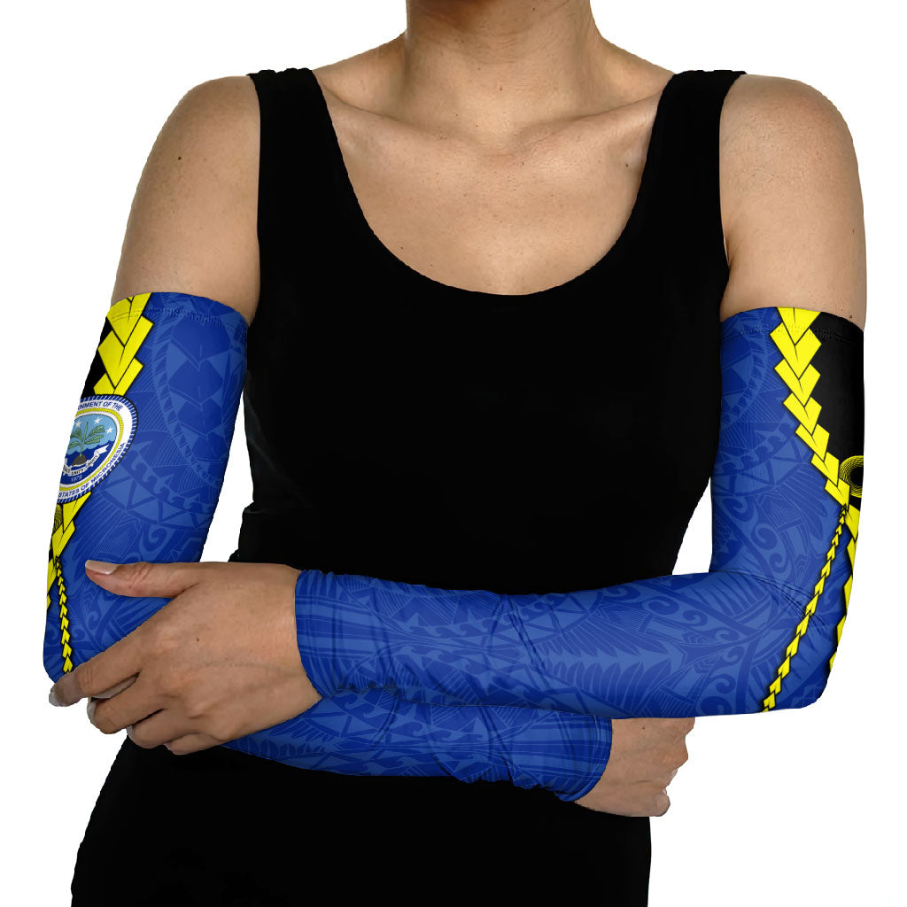 Federated States Of Micronesia FSM Arm Sleeves Pacific Islander Tribal Swirl Geometric Pattern