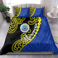 Federated States Of Micronesia FSM Bedding Set Pacific Islander Tribal Swirl Geometric Pattern