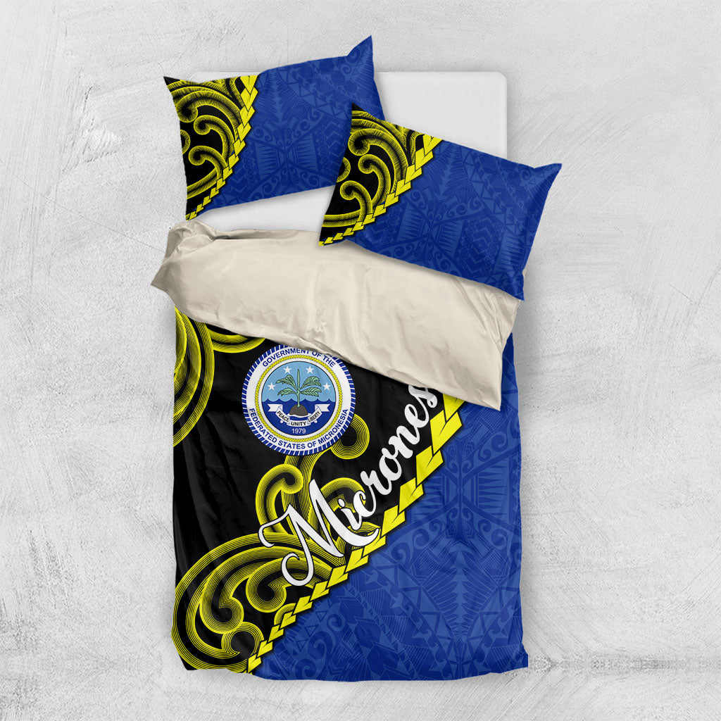 Federated States Of Micronesia FSM Bedding Set Pacific Islander Tribal Swirl Geometric Pattern