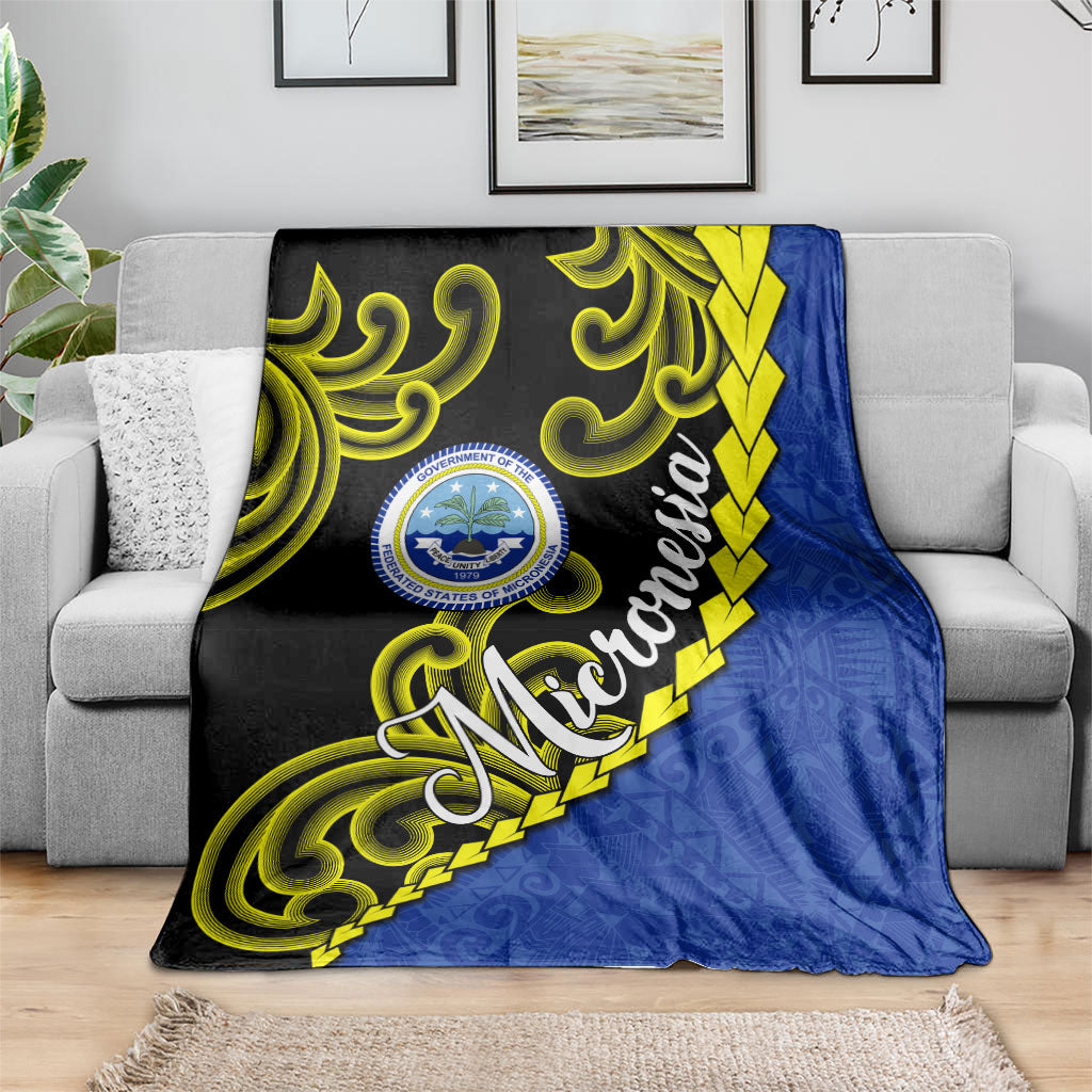 Federated States Of Micronesia FSM Blanket Pacific Islander Tribal Swirl Geometric Pattern