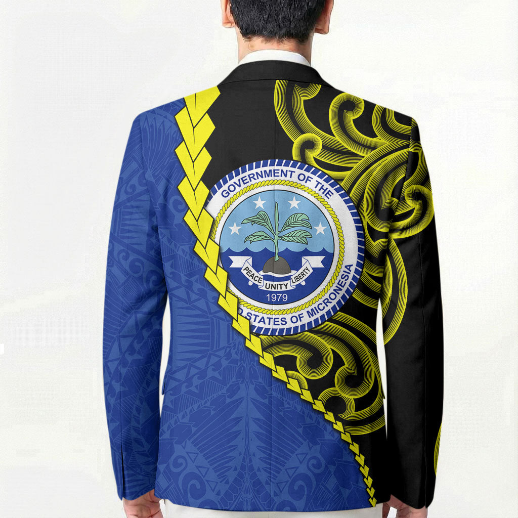 Federated States Of Micronesia FSM Blazer Pacific Islander Tribal Swirl Geometric Pattern
